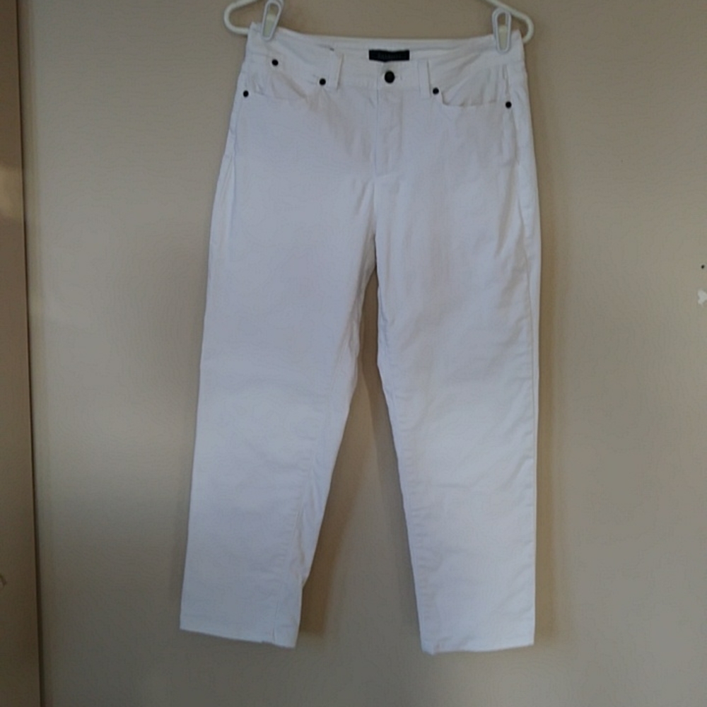 Talbots Curvy Slenderizing Jeans 6 White
